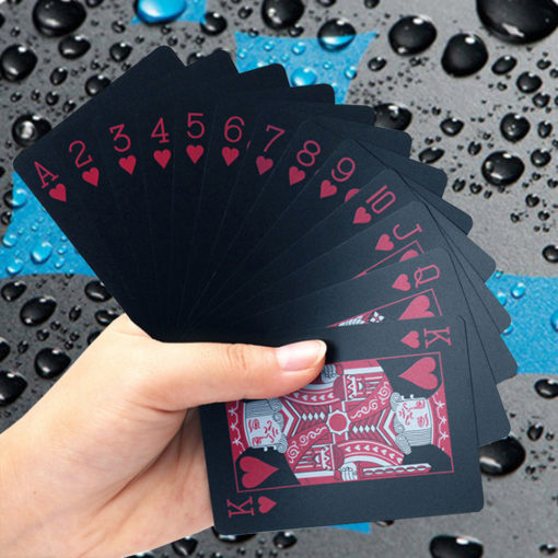Schwarze Plastik Poker Karten