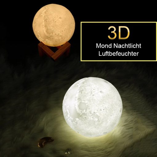 3D-Mond Lampe Nachtlicht Luftbefeuchter LED Vollmond Lamp Luftbefeuchter Dekor 