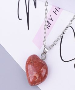 Halskette mit Herz aus echtem Stein, Schweiz
