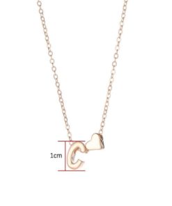 Schmuck personalisierbar, Persönliche Halskette Buchstabe mit Herz, idividuelle Buchstaben Halskette, Schmuckshop Schweiz