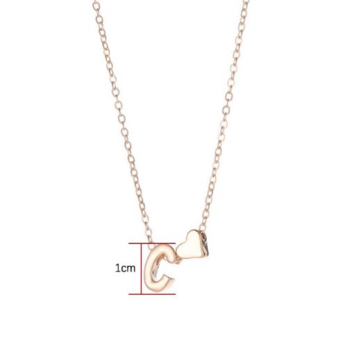 Schmuck personalisierbar, Persönliche Halskette Buchstabe mit Herz, idividuelle Buchstaben Halskette, Schmuckshop Schweiz