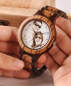 Foto Gravur Holz-Uhr kaufen